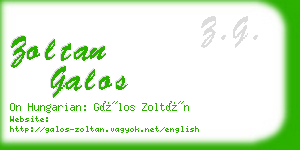 zoltan galos business card